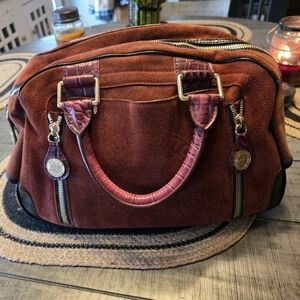 Louis Vuitton Brown Suede Tote Bag